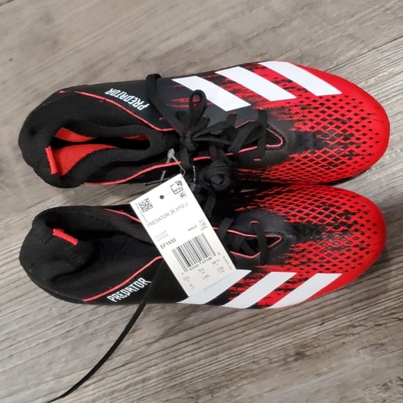 RARE Adidas Predator 20.3 Core Black Cloud White Soccer Cleats Size 6